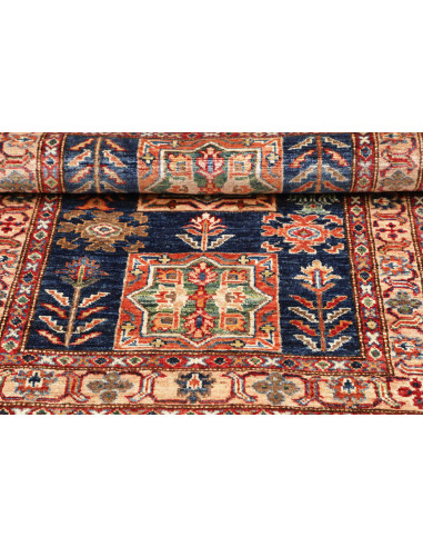 Rug Kazak Fine Pakistan maroon grey 83x116