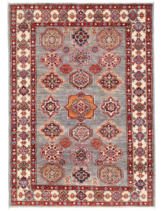 Rug Kazak Fine Pakistan maroon grey 104x142