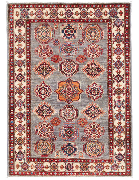 Rug Kazak Fine Pakistan maroon grey 104x142