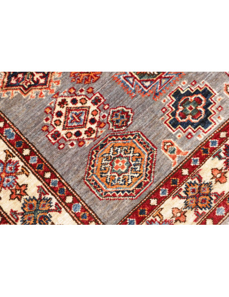 Rug Kazak Fine Pakistan maroon grey 104x142