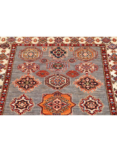 Rug Kazak Fine Pakistan maroon grey 104x142