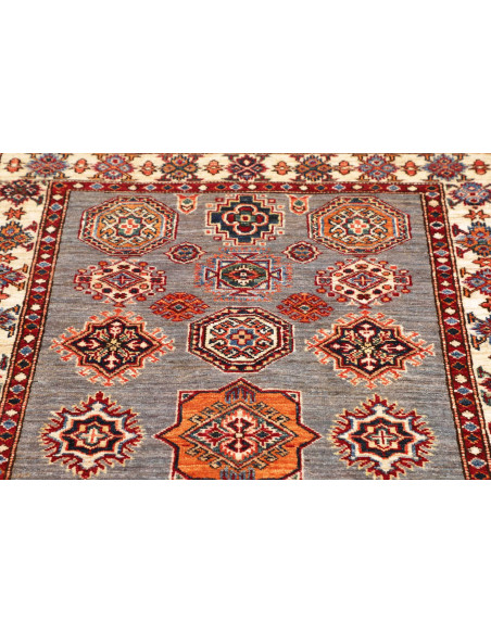 Rug Kazak Fine Pakistan maroon grey 104x142