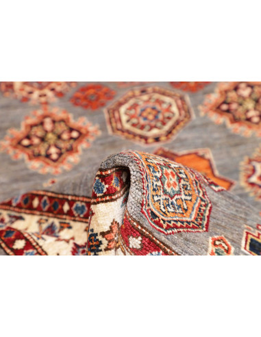 Rug Kazak Fine Pakistan maroon grey 104x142