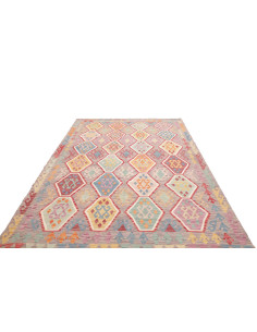 Tappeto Kilim Afghanistan marrone bianco 205x305 2