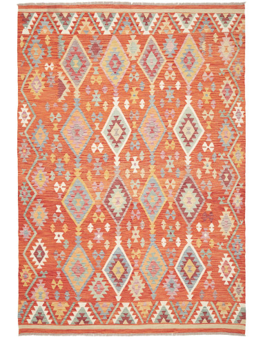 Rug Kilim Afghanistan orange beige 199x290