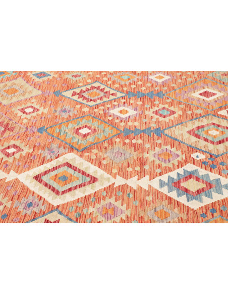Rug Kilim Afghanistan maroon yellow 206x304