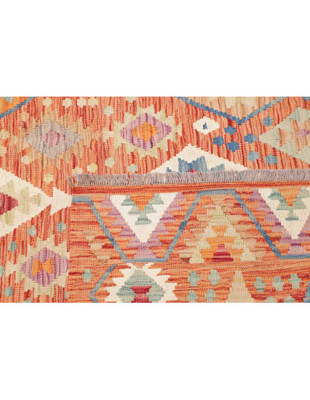 Rug Kilim Afghanistan maroon yellow 206x304