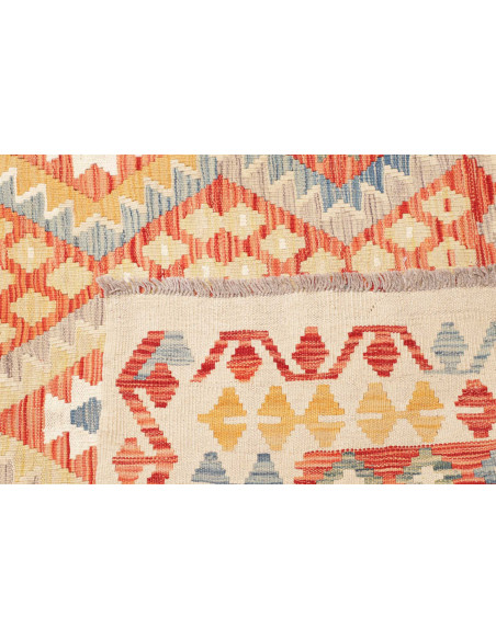 Rug Kilim Afghanistan maroon orange 210x295