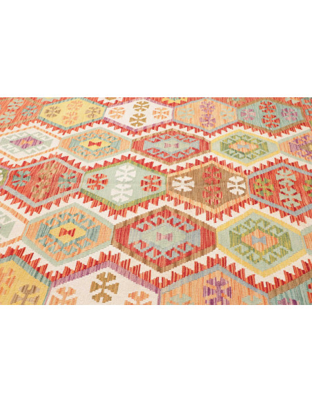 Rug Kilim Afghanistan maroon white 212x306