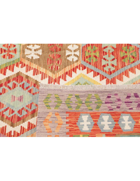 Rug Kilim Afghanistan maroon white 212x306