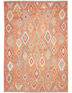 Rug Kilim Afghanistan maroon beige 200x291