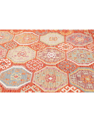 Tappeto Kilim Afghanistan marrone rosso 198x286