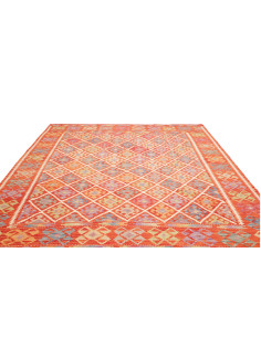 Tappeto Kilim Afghanistan arancione giallo 269x298 2