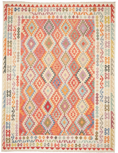 Tappeto Kilim Afghanistan giallo rosso 263x351