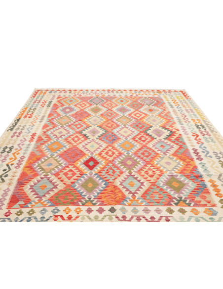 Tappeto Kilim Afghanistan giallo rosso 263x351