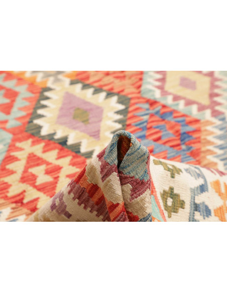 Tappeto Kilim Afghanistan giallo rosso 263x351