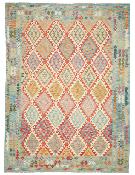 Tappeto Kilim Afghanistan marrone rosso 257x346