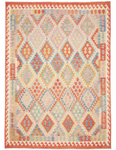 Tappeto Kilim Afghanistan beige arancione 207x286