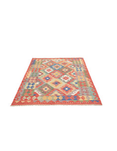 Kilim 125x172 Cm Kilim Afgano. Lana Cardata A Mano (ordito: 2