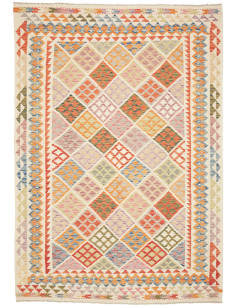 Tappeto Kilim Afghanistan giallo arancione 203x289