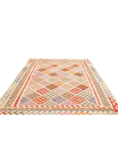 Tappeto Kilim Afghanistan giallo arancione 203x289