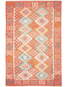 Tappeto Kilim Afghanistan marrone giallo 198x299