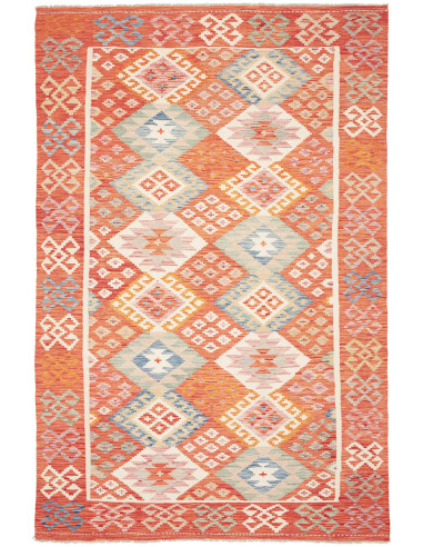 Tappeto Kilim Afghanistan marrone giallo 198x299