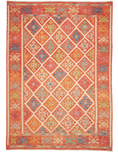 Tappeto Kilim Afghanistan arancione giallo 209x291