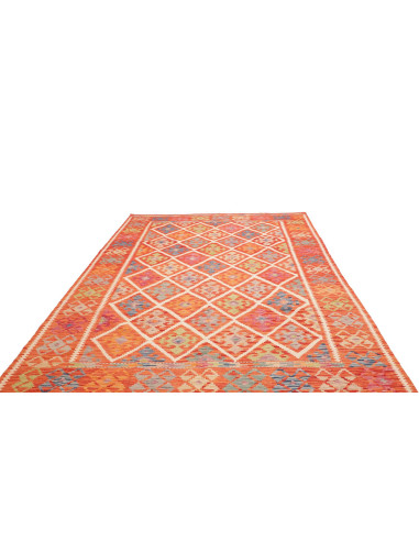 Tappeto Kilim Afghanistan arancione giallo 209x291