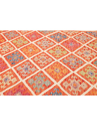 Tappeto Kilim Afghanistan arancione giallo 209x291