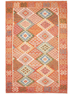 Rug Kilim Afghanistan orange beige 203x300