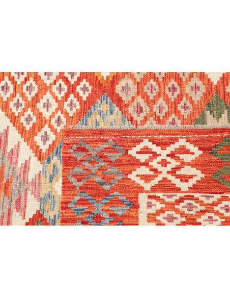 Tappeto Kilim Afghanistan arancione beige 203x300