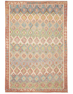 Rug Kilim Afghanistan maroon brown 196x299