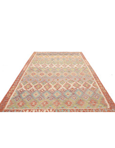 Rug Kilim Afghanistan maroon brown 196x299 2