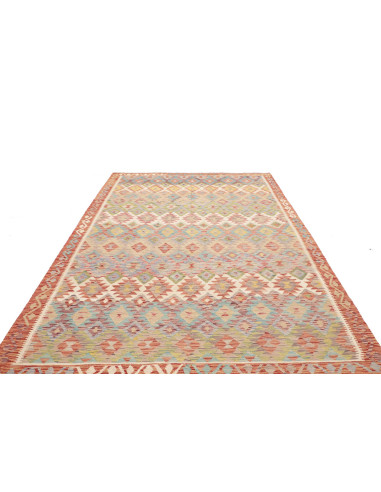 Rug Kilim Afghanistan maroon brown 196x299