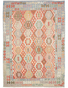 Rug Kilim Afghanistan maroon brown 214x299