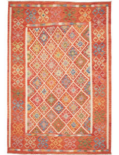 Rug Kilim Afghanistan red yellow 209x299