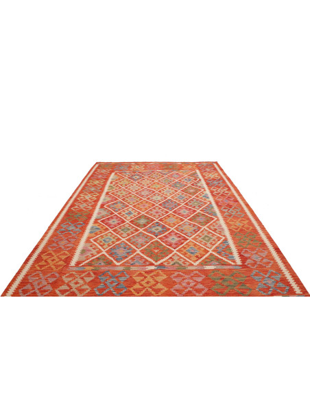 Rug Kilim Afghanistan red yellow 209x299