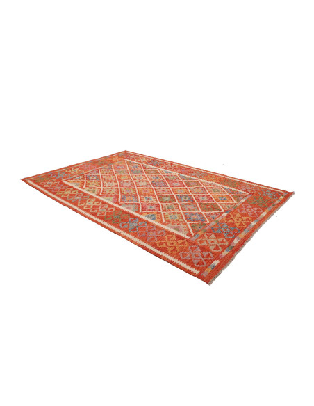 Rug Kilim Afghanistan red yellow 209x299