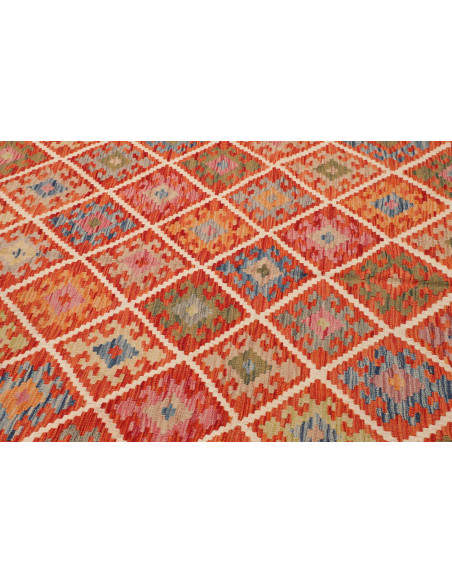 Rug Kilim Afghanistan red yellow 209x299