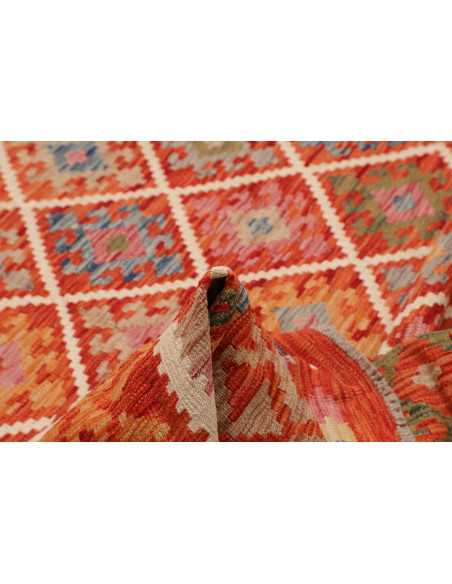 Rug Kilim Afghanistan red yellow 209x299