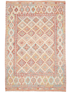 Rug Kilim Afghanistan maroon brown 199x289