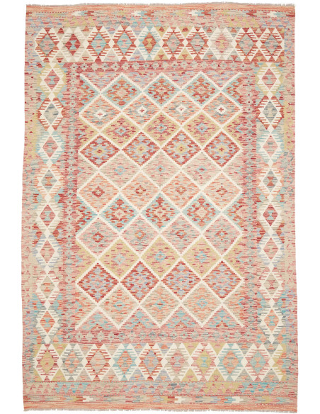 Rug Kilim Afghanistan maroon brown 199x289