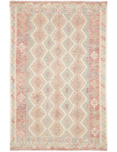 Rug Kilim Afghanistan white maroon 198x299