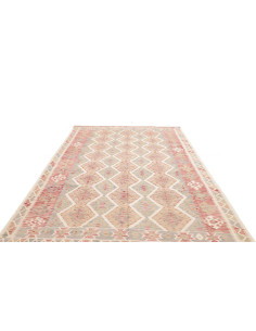 Rug Kilim Afghanistan white maroon 198x299 2