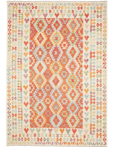 Rug Kilim Afghanistan yellow red 204x294