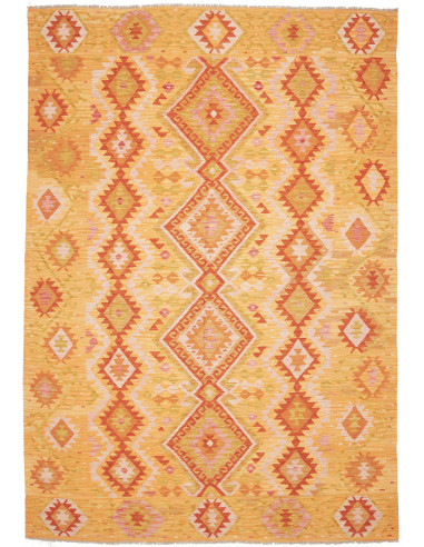 Rug Kilim Afghanistan maroon brown 201x295