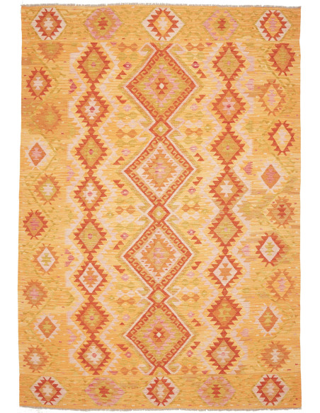 Rug Kilim Afghanistan maroon brown 201x295