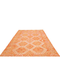 Rug Kilim Afghanistan orange maroon 201x305 2