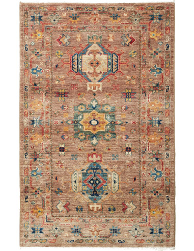 Tappeto Tribal Pakistan 80x125 Marrone Terra Bl